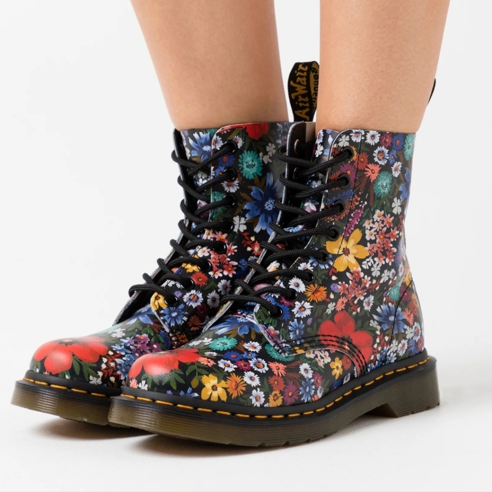 Dr Martens 1460 Pascal Wanderlust Backhand Floral Print Lace Up Combat Boot
